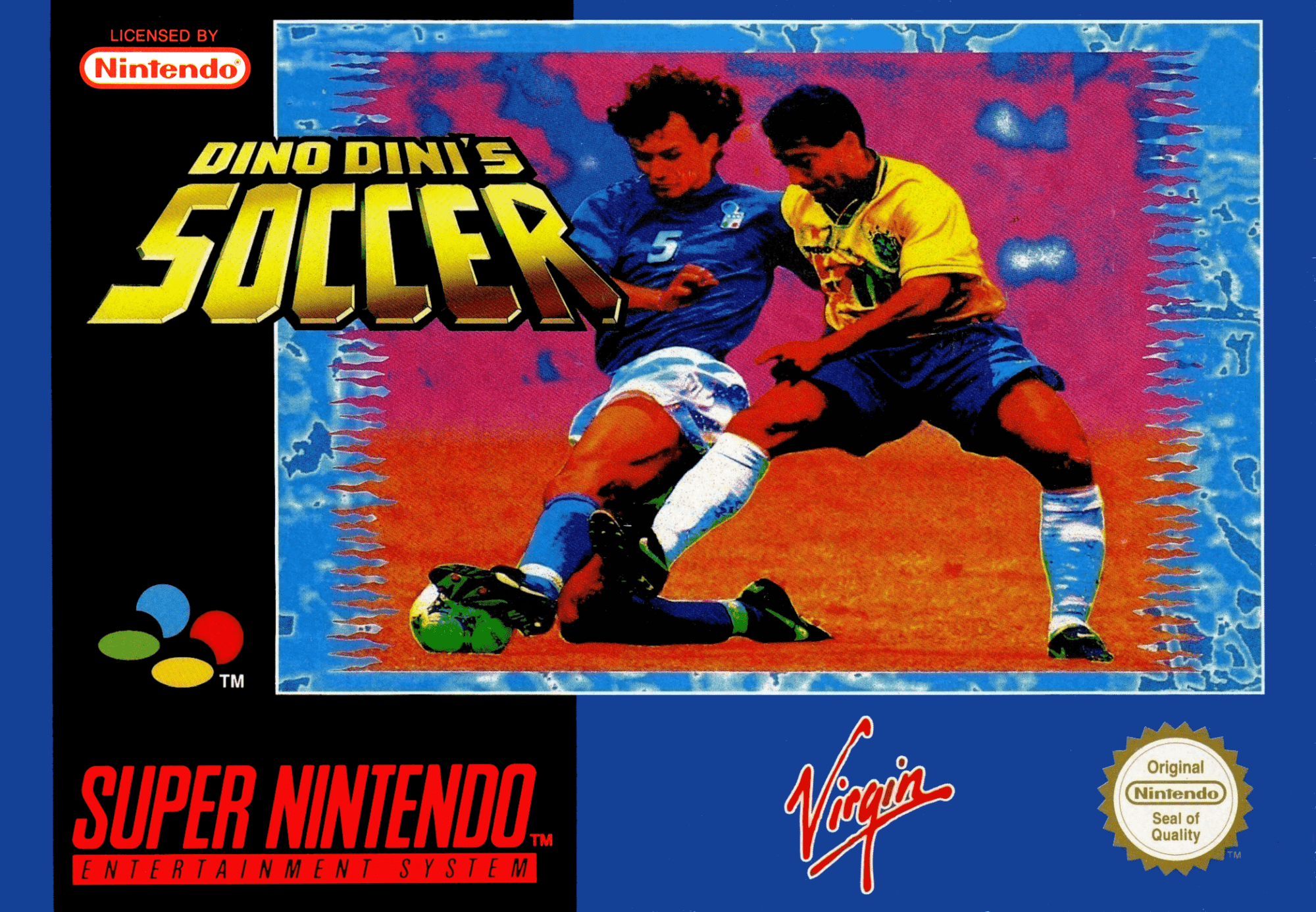 Dino Dini's Soccer box art for Super Nintendo